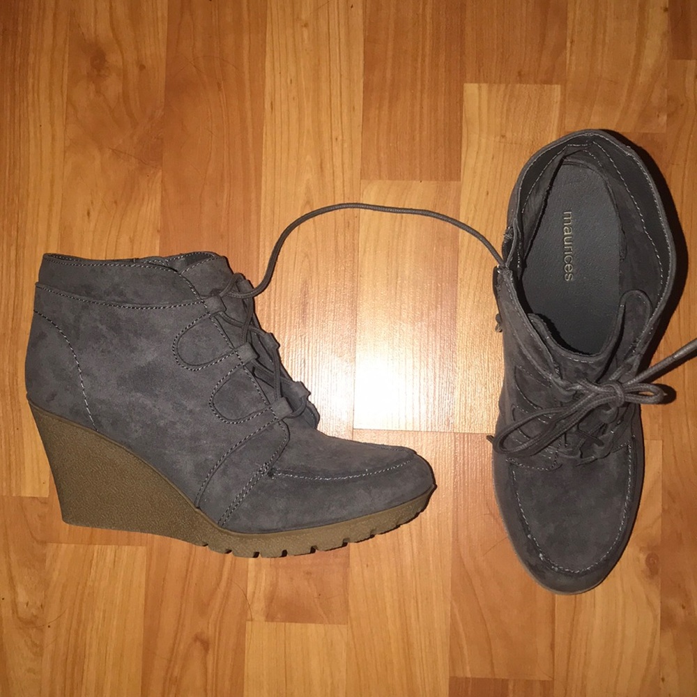 Maurice’s Faux suede wedge loafer